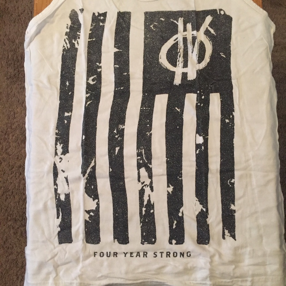 Four Year Strong flag on American Apparel tank top
